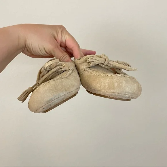 J. Crew Light Khaki Suede Driving Loafers Size 5 - Picture 5 of 10